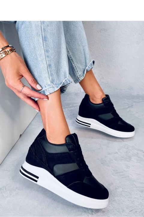 Sneakersy na koturnie RINNO BLACK - Inello Sneakersy na koturnie RINNO BLACK - Inello