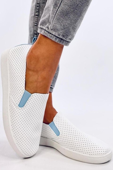 Tenisówki slip-on JOUSSE WHITE/BLUE - Inello Tenisówki slip-on JOUSSE WHITE/BLUE - Inello