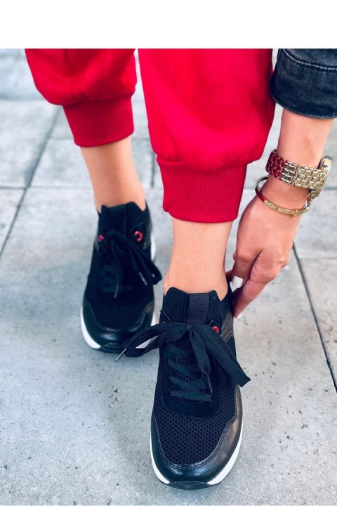 Sneakersy na koturnie FENIX BLACK - Inello Sneakersy na koturnie FENIX BLACK - Inello
