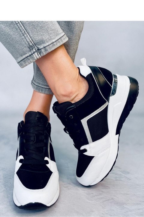 Sneakersy na koturnie pandy DIEGO BLACK/WHITE - Inello Sneakersy na koturnie pandy DIEGO BLACK/WHITE - Inello