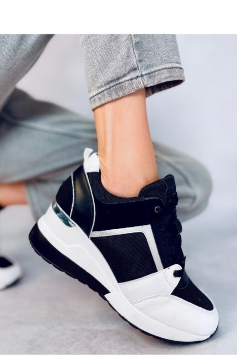 Sneakersy na koturnie pandy DIEGO BLACK/WHITE - Inello Sneakersy na koturnie pandy DIEGO BLACK/WHITE - Inello