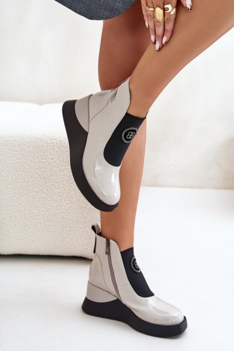 Botki Model DA MR880-137 Light Grey - Step in style Botki Model DA MR880-137 Light Grey - Step in style