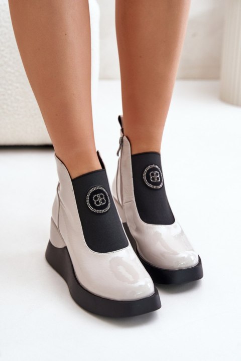 Botki Model DA MR880-137 Light Grey - Step in style Botki Model DA MR880-137 Light Grey - Step in style
