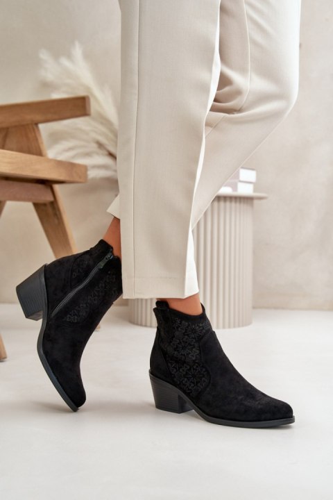 Botki Model S.Barski HY42-944 Black - Step in style Botki Model S.Barski HY42-944 Black - Step in style