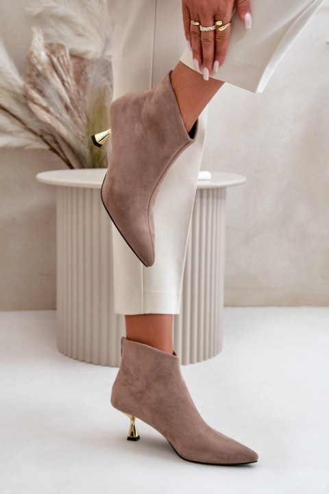 Botki Model Terlena GP13 Dark Beige - Step in style Botki Model Terlena GP13 Dark Beige - Step in style