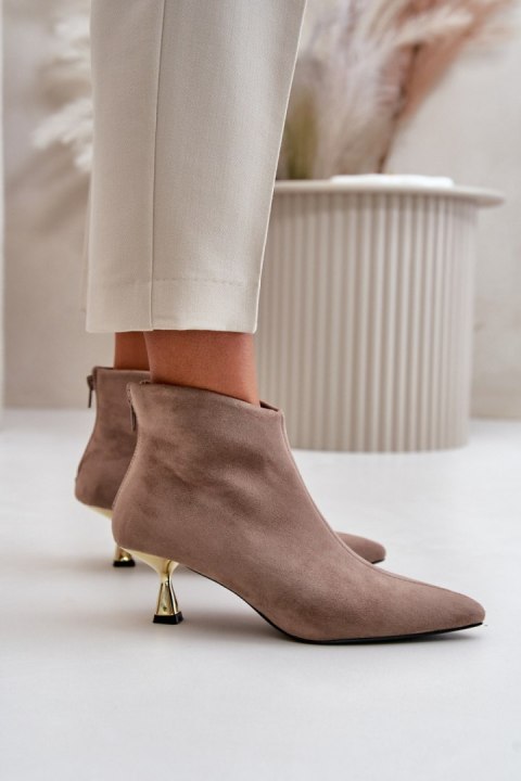 Botki Model Terlena GP13 Dark Beige - Step in style Botki Model Terlena GP13 Dark Beige - Step in style