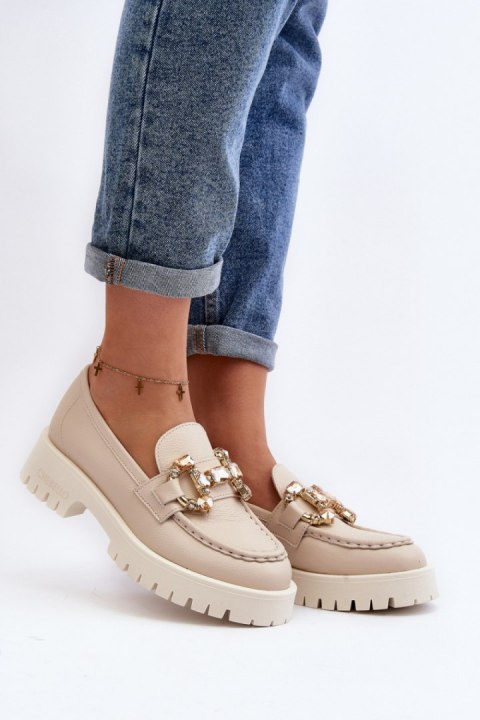 Mokasyny Model Chebello 4369 Beige - Step in style Mokasyny Model Chebello 4369 Beige - Step in style