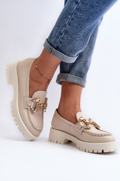 Mokasyny Model Chebello 4369 Beige - Step in style Mokasyny Model Chebello 4369 Beige - Step in style
