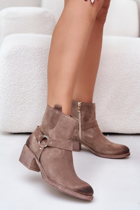Botki Model Zazoo 60477 Beige - Step in style Botki Model Zazoo 60477 Beige - Step in style