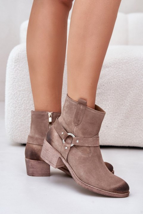 Botki Model Zazoo 60477 Beige - Step in style Botki Model Zazoo 60477 Beige - Step in style