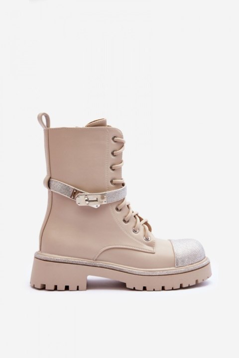 Botki Workery Model Totah 52022 Beige - Step in style Botki Workery Model Totah 52022 Beige - Step in style