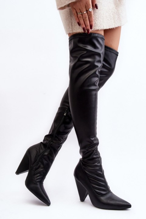 Kozaki Model Lu Boo XW37356 Black Skóra - Step in style Kozaki Model Lu Boo XW37356 Black Skóra - Step in style