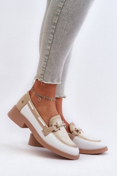 Mokasyny Model Maciejka 06493-11 White/Beige - Step in style Mokasyny Model Maciejka 06493-11 White/Beige - Step in style