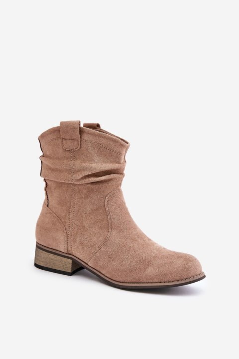 Botki Model Elletinnia 24BT02-3046 Beige - Step in style Botki Model Elletinnia 24BT02-3046 Beige - Step in style
