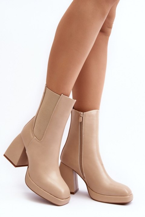 Botki Model Stelares 5892 Beige - Step in style Botki Model Stelares 5892 Beige - Step in style