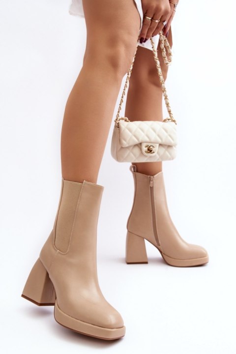 Botki Model Stelares 5892 Beige - Step in style Botki Model Stelares 5892 Beige - Step in style