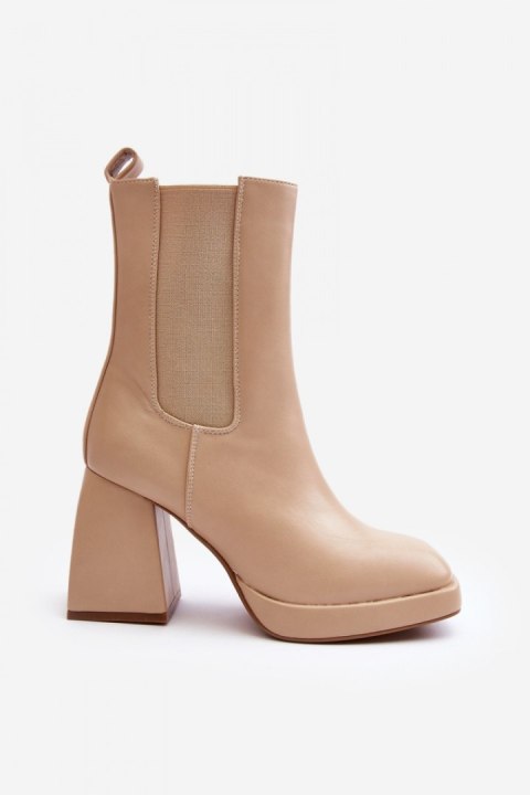 Botki Model Stelares 5892 Beige - Step in style Botki Model Stelares 5892 Beige - Step in style