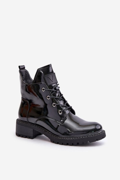 Botki Model Vinceza 58136 Black Lakier - Step in style Botki Model Vinceza 58136 Black Lakier - Step in style
