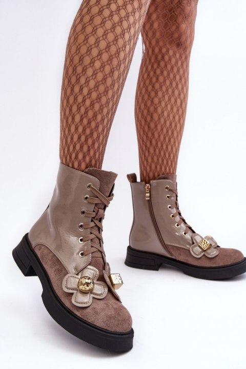 Botki Model DA MR870-76 Grey/Brown - Step in style Botki Model DA MR870-76 Grey/Brown - Step in style