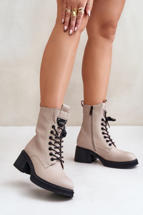 Botki Model Vinceza 66671 Beige - Step in style Botki Model Vinceza 66671 Beige - Step in style