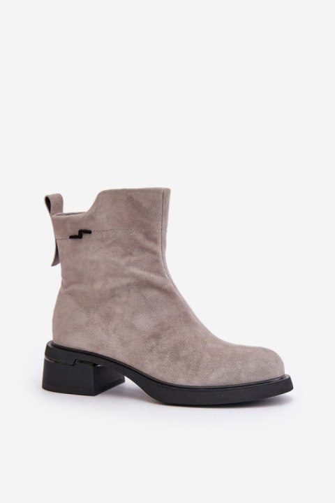 Botki Model Vinceza 66696 Grey Zamsz - Step in style Botki Model Vinceza 66696 Grey Zamsz - Step in style