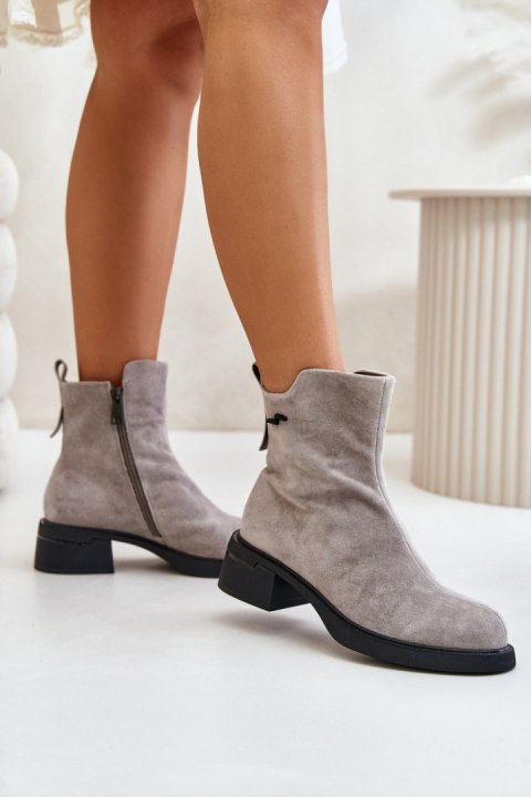 Botki Model Vinceza 66696 Grey Zamsz - Step in style Botki Model Vinceza 66696 Grey Zamsz - Step in style