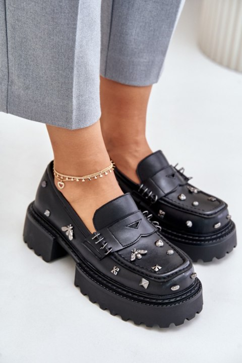 Półbuty Model DA MR880-102 Black Skóra - Step in style Półbuty Model DA MR880-102 Black Skóra - Step in style