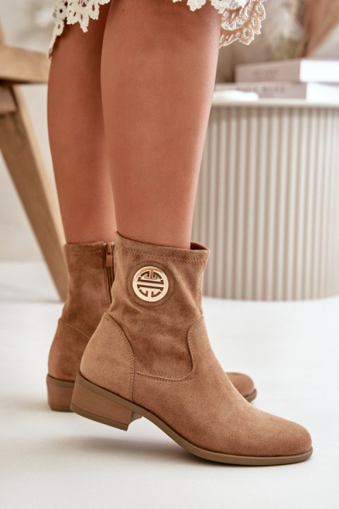 Botki Model Lerioria ASA198-28 Beige - Step in style Botki Model Lerioria ASA198-28 Beige - Step in style