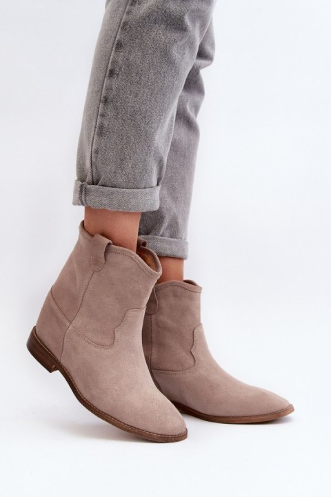 Botki Model Zazoo 2326/024 Beige Zamsz - Step in style Botki Model Zazoo 2326/024 Beige Zamsz - Step in style