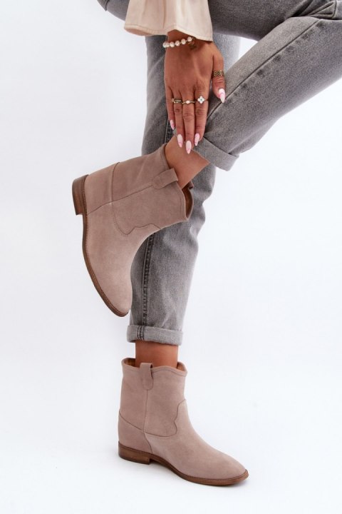 Botki Model Zazoo 2326/024 Beige Zamsz - Step in style Botki Model Zazoo 2326/024 Beige Zamsz - Step in style
