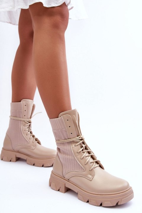 Botki Workery Model Marlissa A9513 Beige - Step in style Botki Workery Model Marlissa A9513 Beige - Step in style
