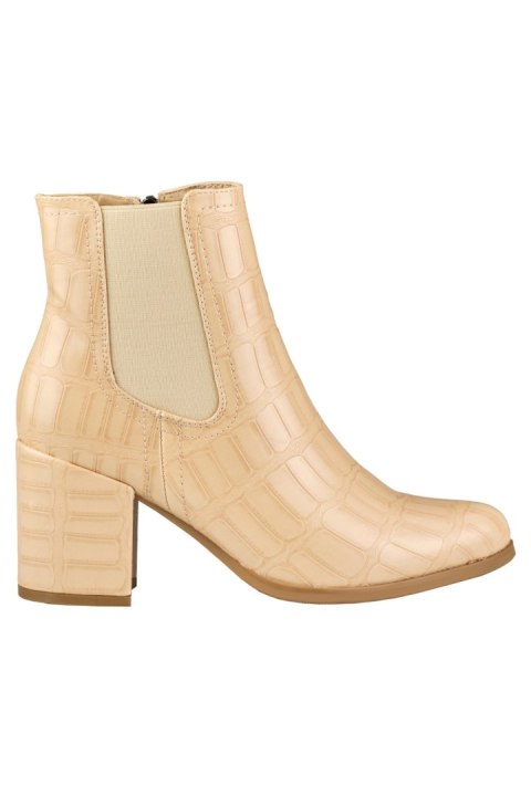 Botki Model Blaise 260038BE-XC Beige - PRIMO Botki Model Blaise 260038BE-XC Beige - PRIMO