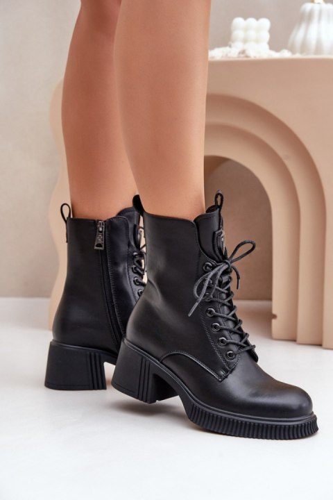 Botki Model Vinceza 66671 Black Skóra - Step in style Botki Model Vinceza 66671 Black Skóra - Step in style