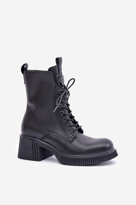 Botki Model Vinceza 66671 Black Skóra - Step in style Botki Model Vinceza 66671 Black Skóra - Step in style