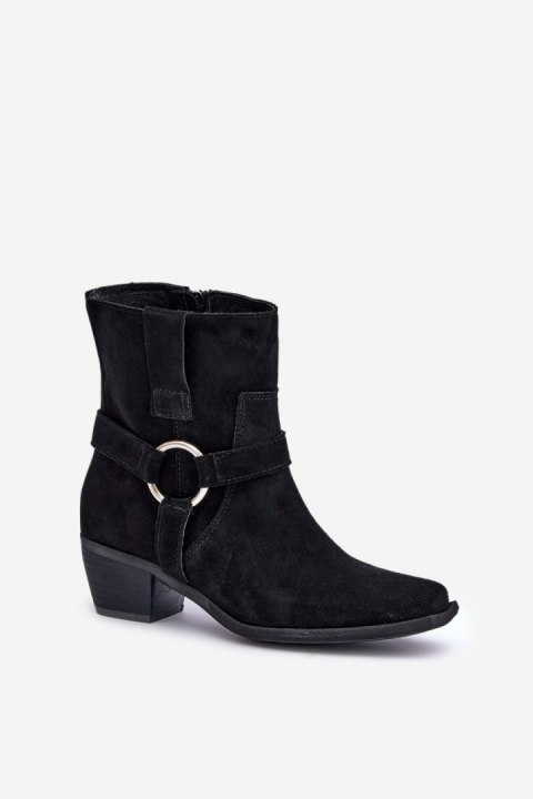 Botki Model Zazoo 3444/2 Black Zamsz - Step in style Botki Model Zazoo 3444/2 Black Zamsz - Step in style