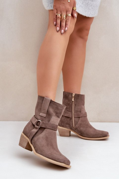 Botki Model Zazoo 3444/2 Brown Zamsz - Step in style Botki Model Zazoo 3444/2 Brown Zamsz - Step in style