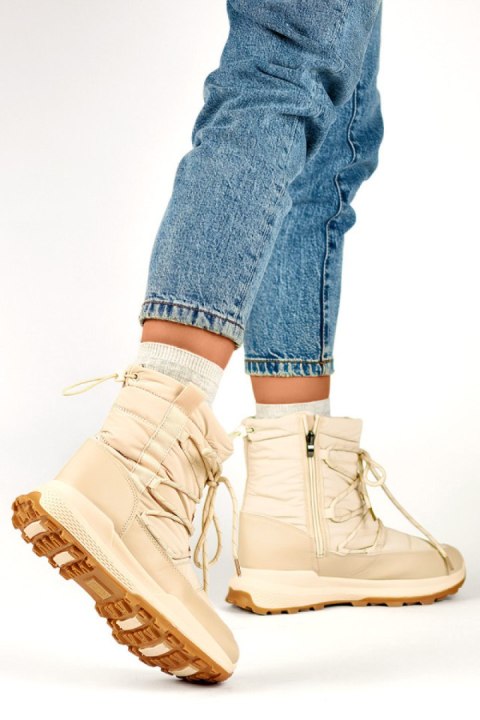 Śniegowce Model 24-16321BE Beige - PRIMO Śniegowce Model 24-16321BE Beige - PRIMO