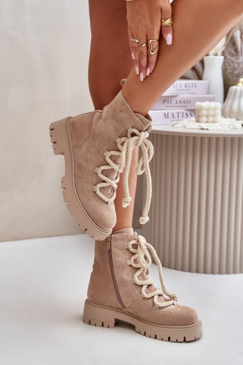 Botki Model Caellita NS539P Light Beige - Step in style Botki Model Caellita NS539P Light Beige - Step in style