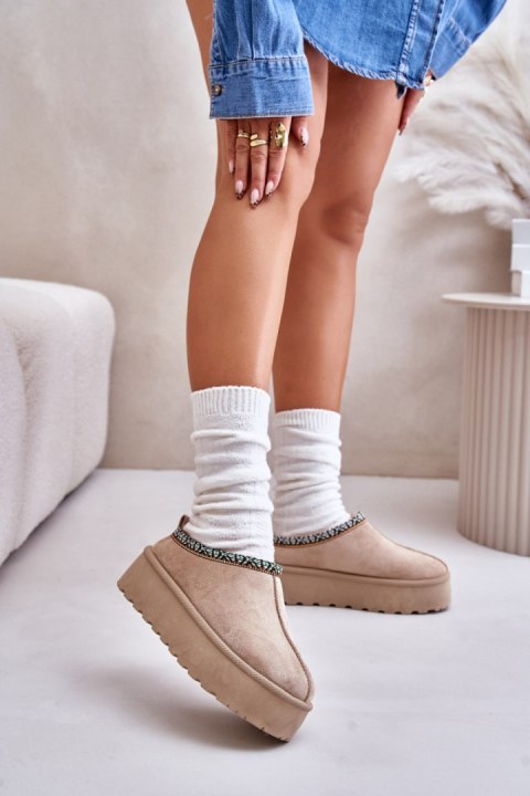 Kapcie Model Neroma 877-1 Beige - Step in style Kapcie Model Neroma 877-1 Beige - Step in style