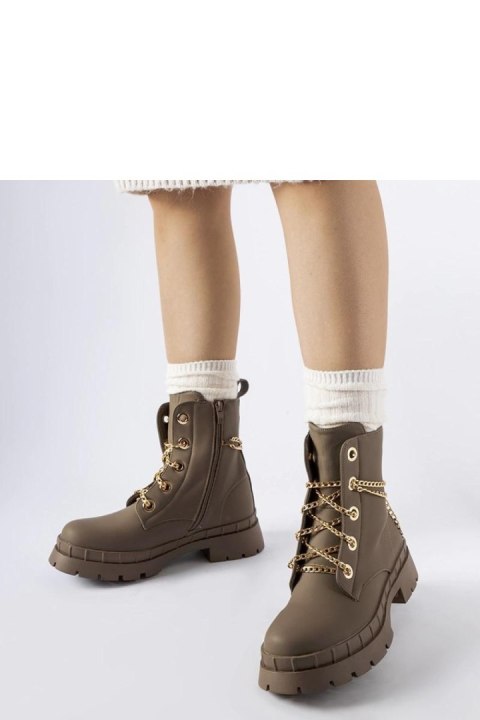 Brązowe trapery z łańcuszkiem Alcin - Solea Brązowe trapery z łańcuszkiem Alcin - Solea