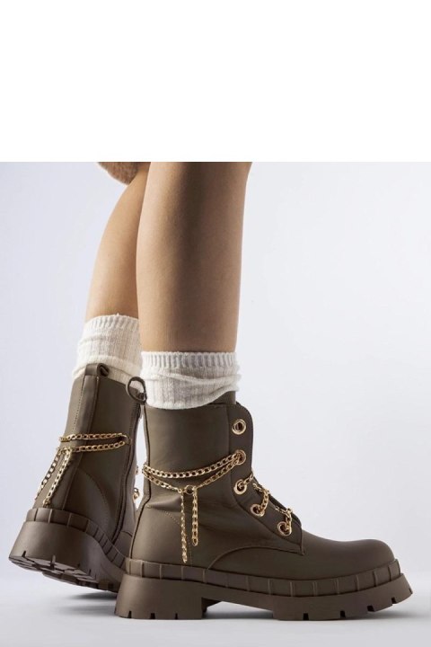 Brązowe trapery z łańcuszkiem Alcin - Solea Brązowe trapery z łańcuszkiem Alcin - Solea