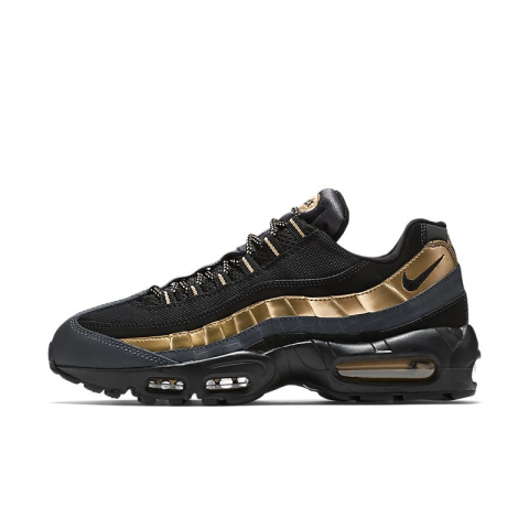 Nike Air Max 95 538416-007, Czarne ze Złotym Akcentem Nike Air Max 95 538416-007, Czarne ze Złotym Akcentem