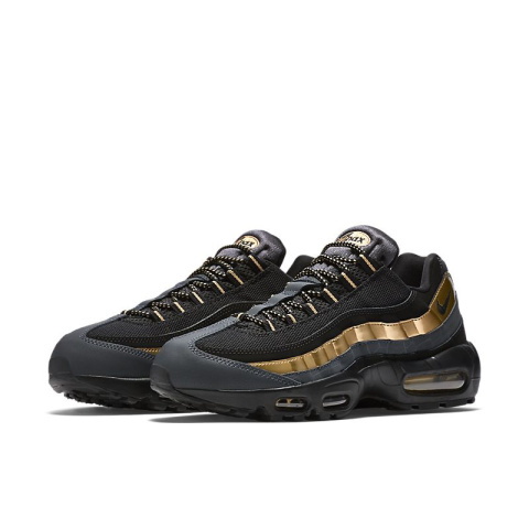 Nike Air Max 95 538416-007, Czarne ze Złotym Akcentem Nike Air Max 95 538416-007, Czarne ze Złotym Akcentem