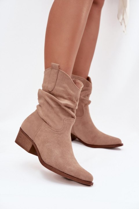 Botki Model Adena 5151 Beige - Step in style Botki Model Adena 5151 Beige - Step in style