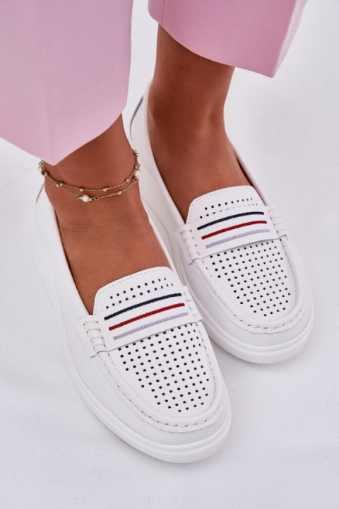 Mokasyny Model Dovema 25PB18-8447 White - Step in style Mokasyny Model Dovema 25PB18-8447 White - Step in style