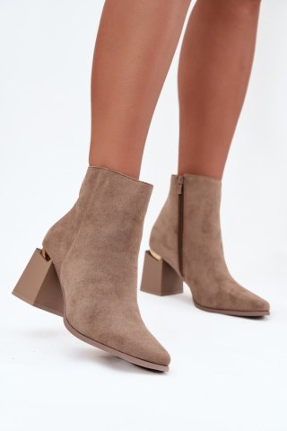 Botki Model Brivelle 7607-2 Beige Zamsz - Step in style
