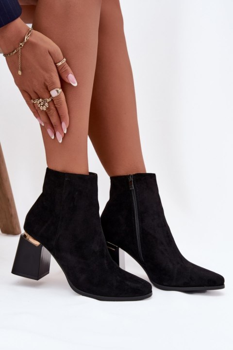 Botki Model Brivelle 7607-2 Black Zamsz - Step in style Botki Model Brivelle 7607-2 Black Zamsz - Step in style