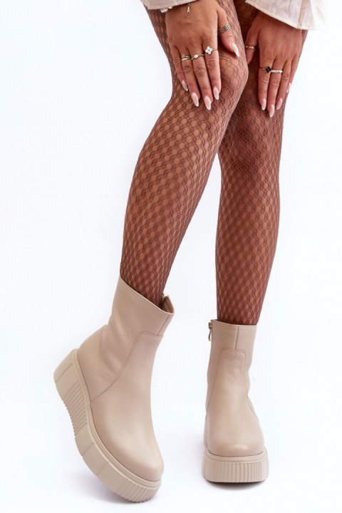 Botki Model Lemar Jenefer 60369 Beige - Step in style Botki Model Lemar Jenefer 60369 Beige - Step in style