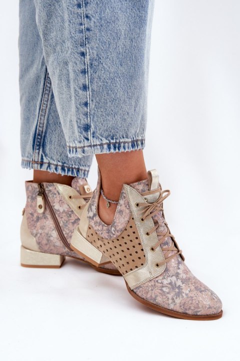 Botki Model Maciejka 05541-04 Beige/Gold - Step in style Botki Model Maciejka 05541-04 Beige/Gold - Step in style