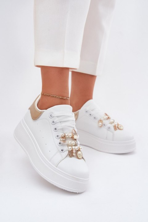 Buty Sportowe Model Ocerdia YY-156 White/Gold - Step in style Buty Sportowe Model Ocerdia YY-156 White/Gold - Step in style